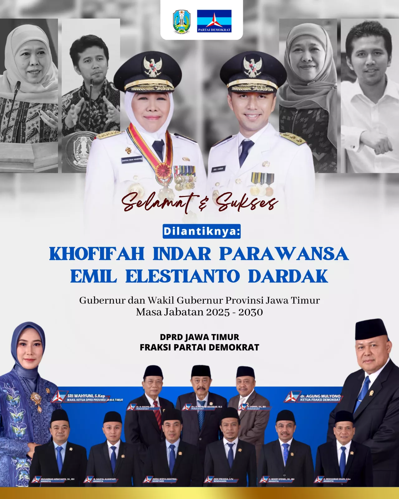Ucapkan Selamat ke Khofifah-Emil, Fraksi Demokrat DPRD Jatim Siap Sukseskan Program di Periode Kedua