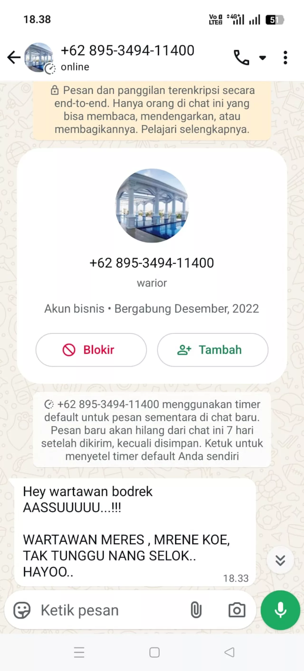Dapat Teror Dari Orang Tidak Dikenal, Usai Berita Judi Sabung Ayam di Selok Pasirian Lumajang