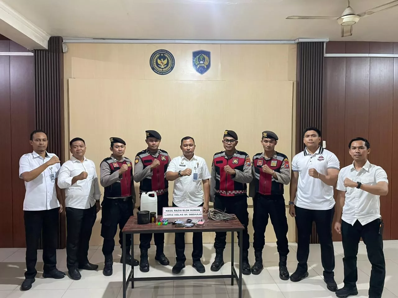 Lapas Kelas IIA Sidoarjo Gelar Razia Gabungan Bersama Aparat Penegak Hukum