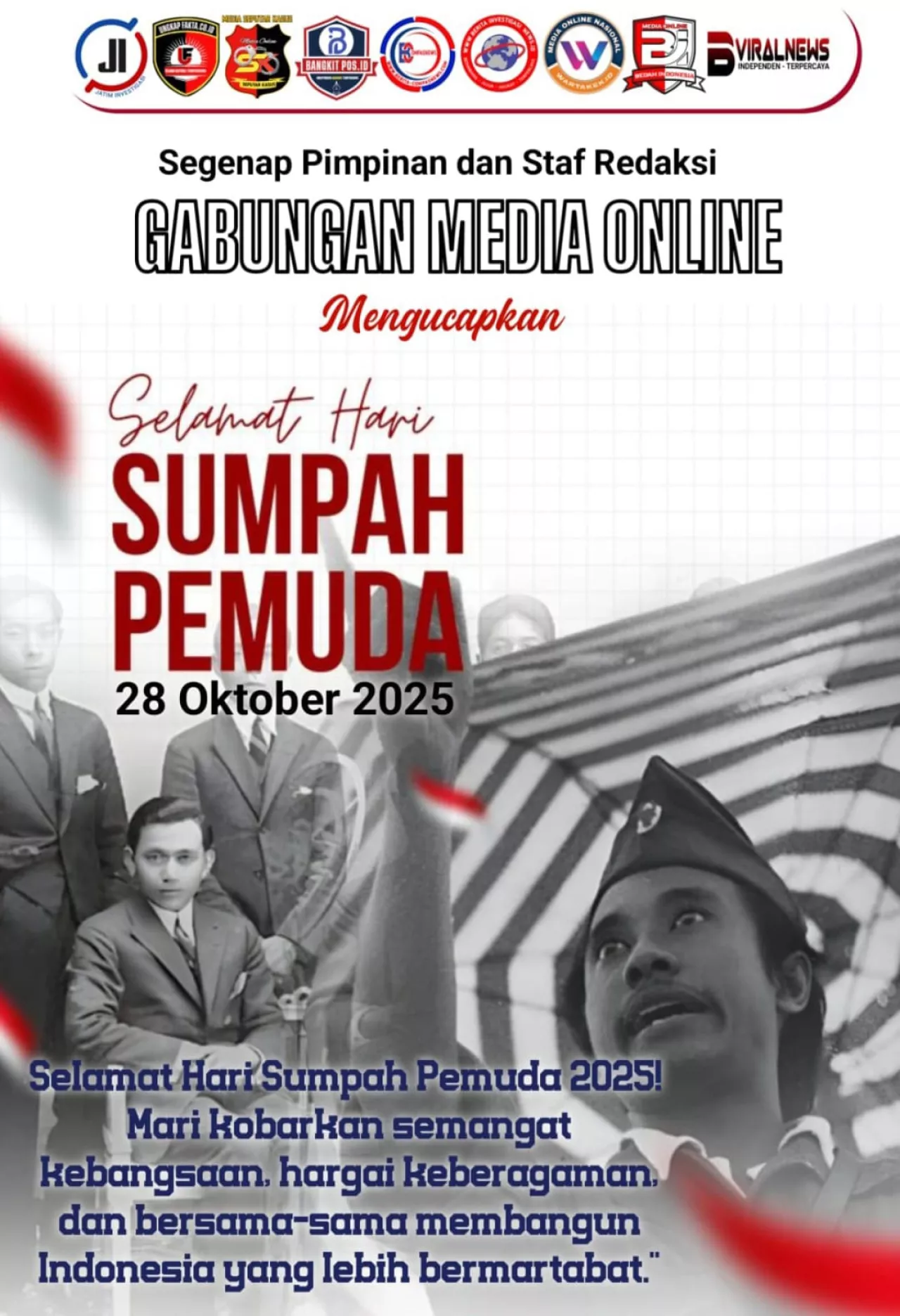 Kobarkan Semangat Persatuan: Segenap Pimpinan dan Staf Redaksi Gabungan Media Online, Ucapkan Selamat Hari Sumpah Pemuda