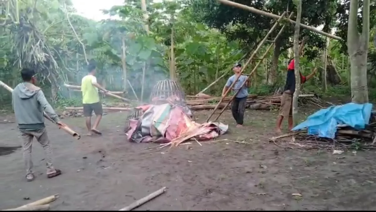 Polsek Tempeh Responsif Aduan Masyarakat, Diduga Perjudian Sabung Ayam Akhirnya Bakar dan di Bongkar