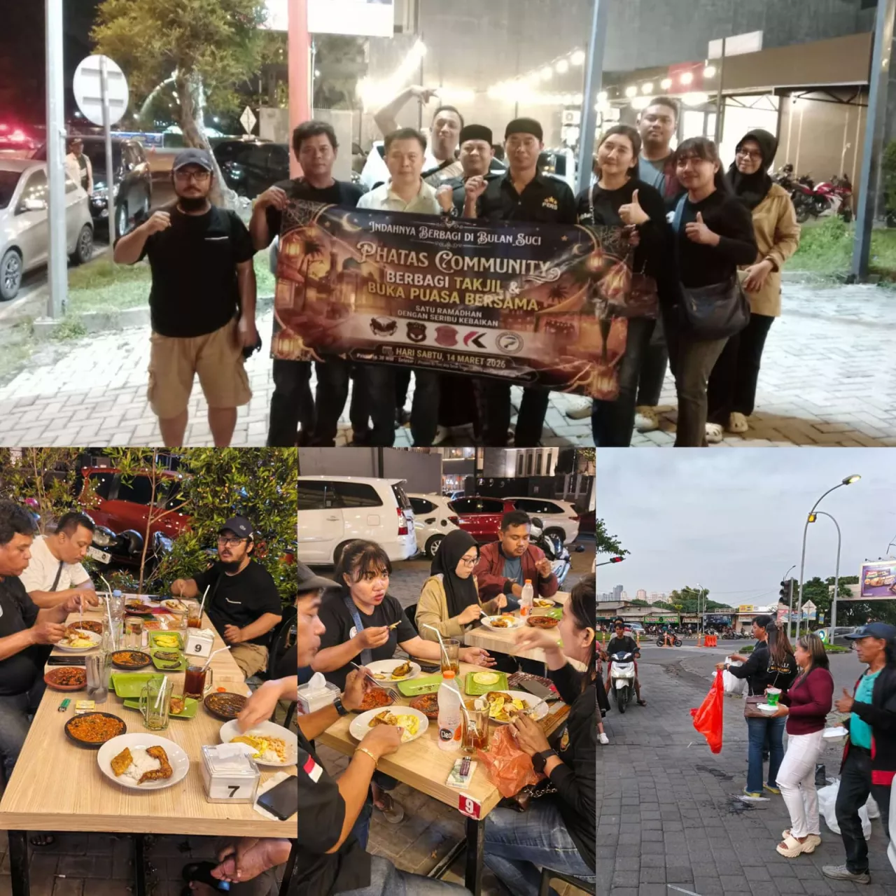 Bagi-Bagi Takjil di SPBU Unesa dan Buka Puasa Bersama di Warung Bu Yeni, Phatas Community Agenda Ramadhan