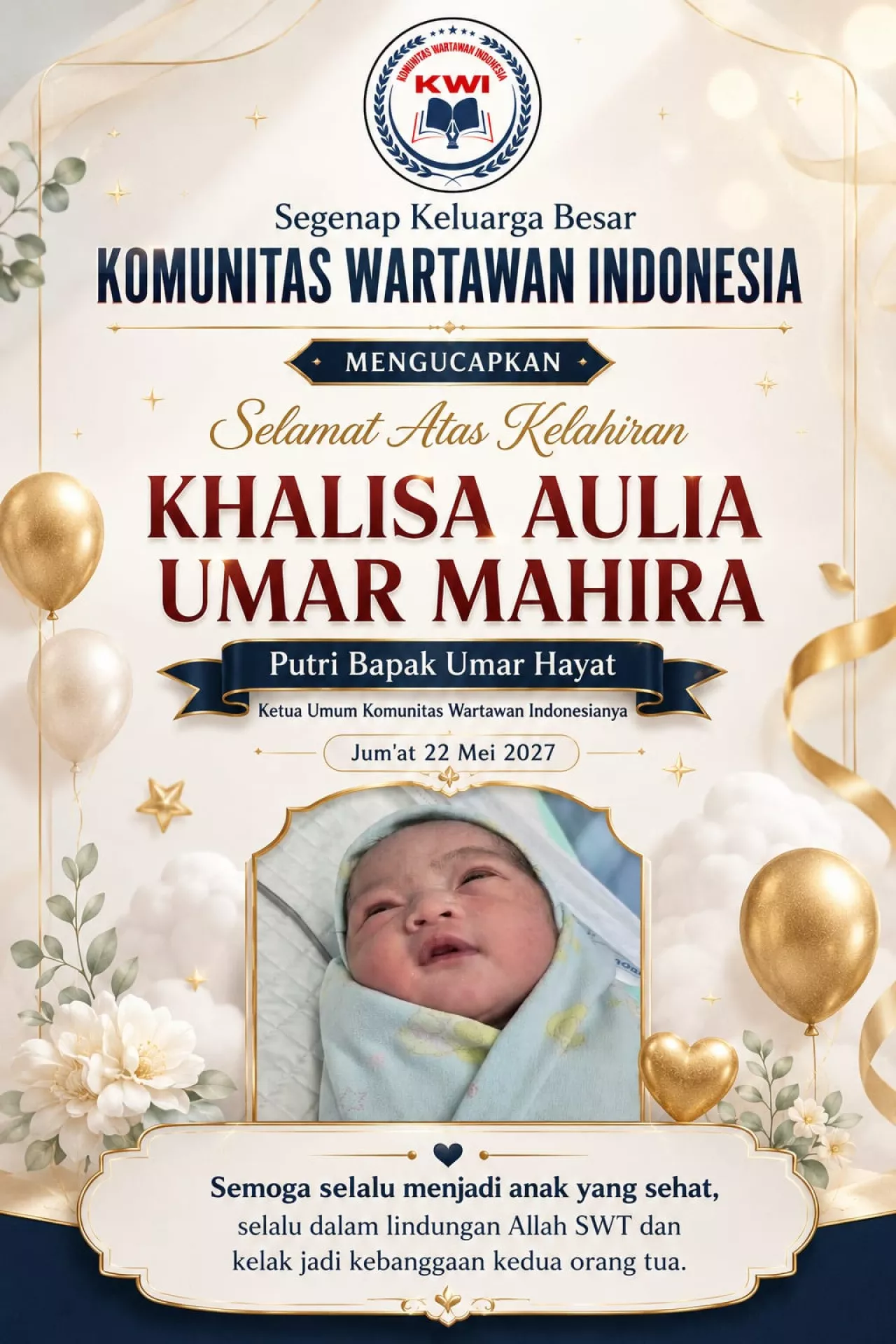 Kabar Bahagia! Khalisa Aulia Umar Mahira Bawa Sukacita bagi Insan Pers Nasional