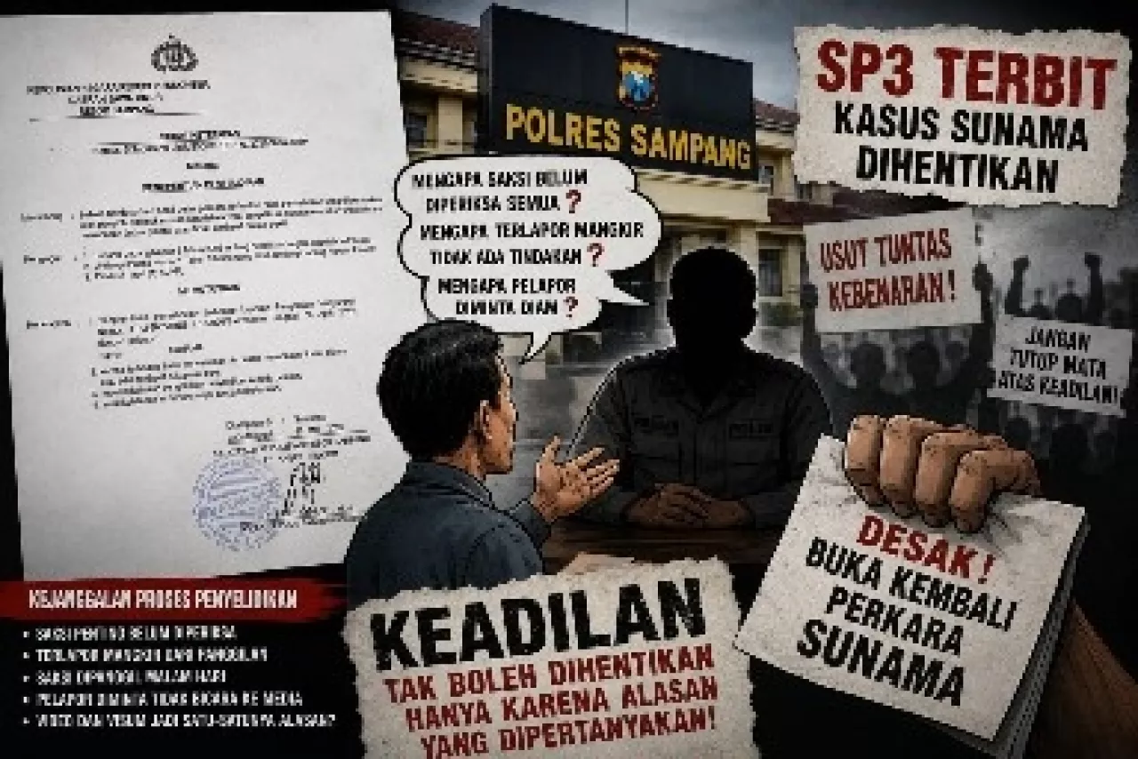 SP3 Terbit di Tengah Kejanggalan, Sunama Menangis Desak Kasusnya Dibuka Lagi: “Saya Cuma Cari Keadilan, Kenapa Malah Dim