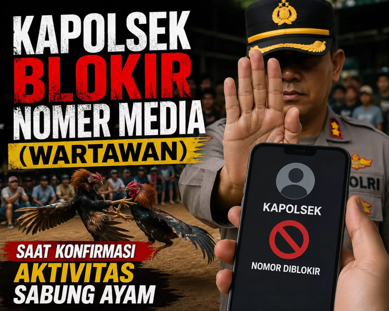 Kontroversi di Ambulu: Kapolsek Diduga Blokir Jurnalis Usai Laporan Judi Sabung Ayam Mandek