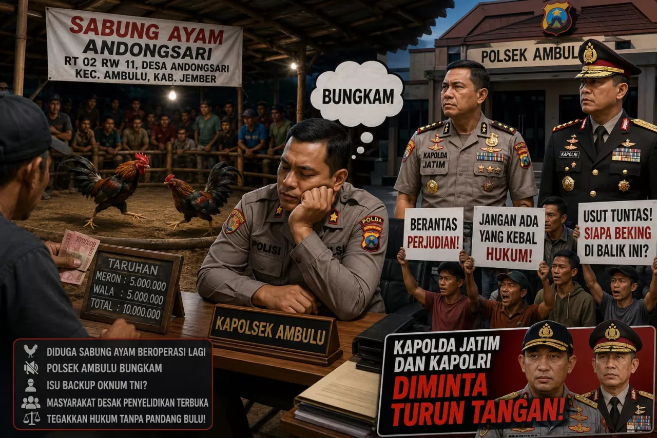 Dugaan Arena Sabung Ayam Andongsari Kembali Ramai, Kapolda Jatim dan Kapolri Diminta Evaluasi Penanganan