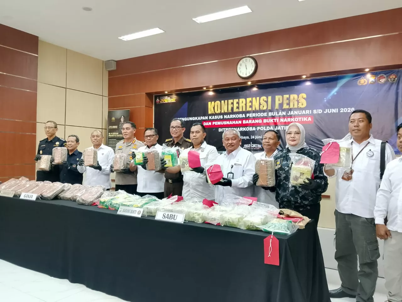 Ditresnarkoba Polda Jatim Musnahkan 33,3 Kg Sabu dan 39 Kg Ganja, 4.061 Tersangka Ditangkap