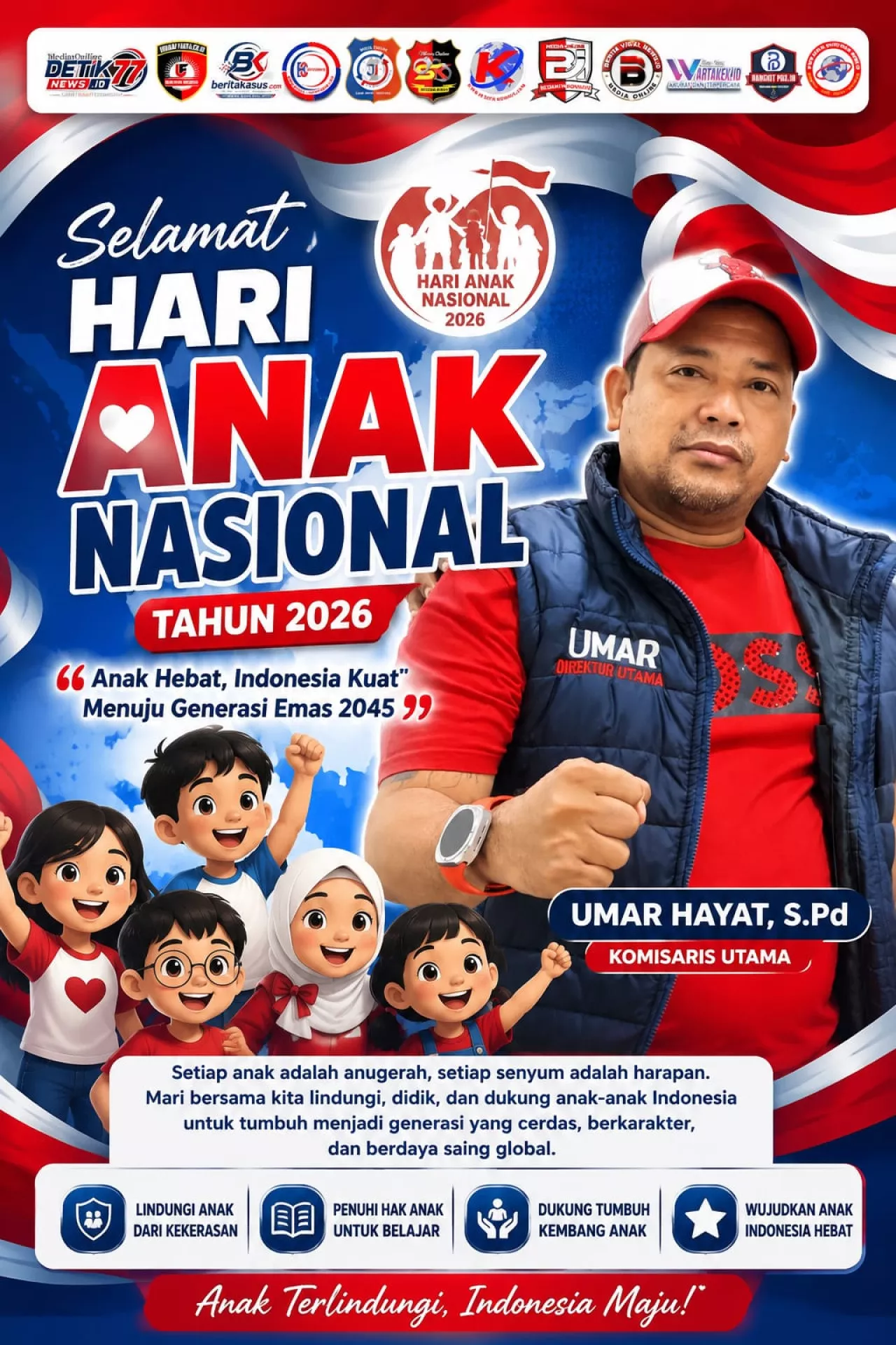 Komisaris Gabungan 12 Media Online Serukan Perlindungan Anak Demi Indonesia Emas 2045